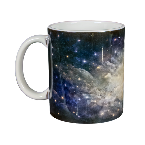 Black Cat Moon Ceramic Mug 11oz Boho Gothic Coffee Cup Hand Wash Only