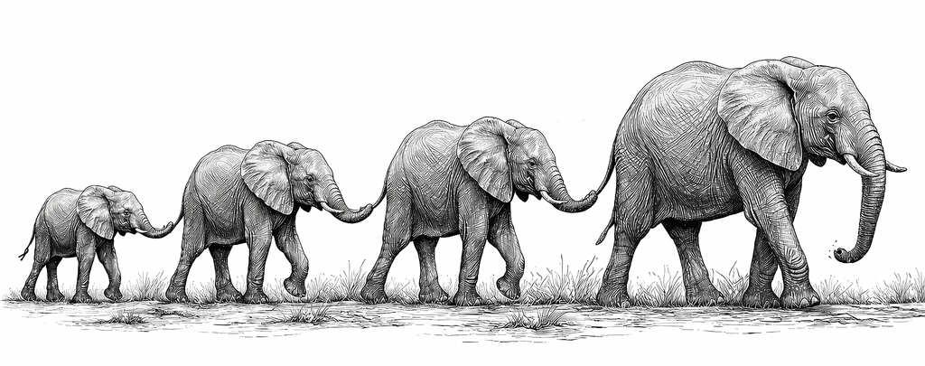 Elephant Family Ceramic Mug 11oz Wildlife Animal Coffee Cup Hand Wash Only