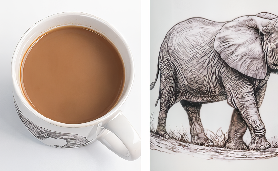 Elephant Family Ceramic Mug 11oz Wildlife Animal Coffee Cup Hand Wash Only