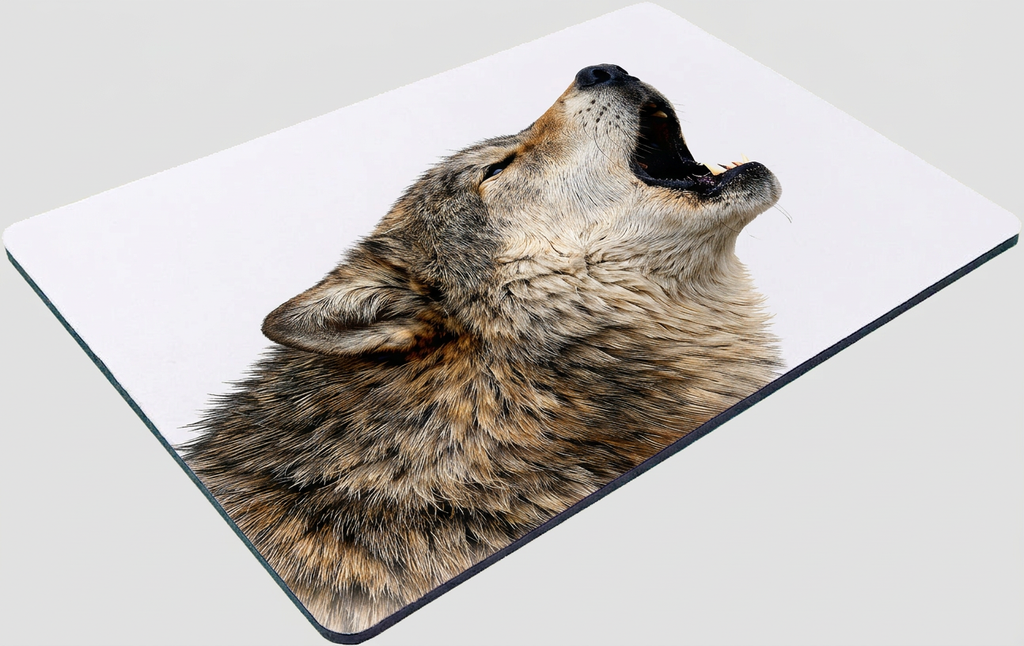 Wolf Mouse Mat 28x20cm Non-Slip Mousepad Wildlife Animal Desk Gaming Gift