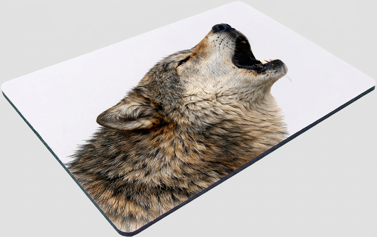 Wolf Mouse Mat 28x20cm Non-Slip Mousepad Wildlife Animal Desk Gaming Gift