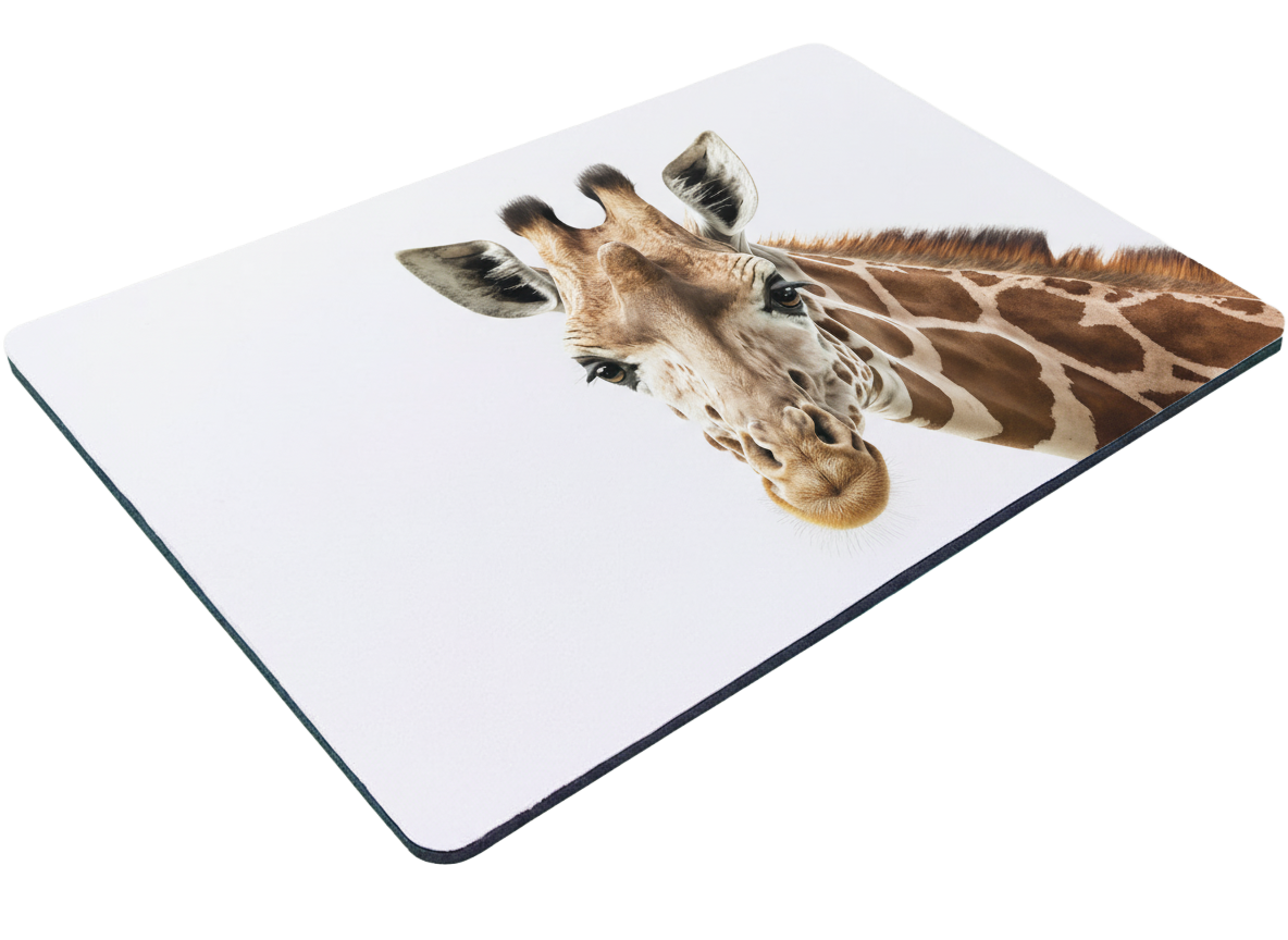 Giraffe Close-Up Mouse Mat 28x20cm – Wildlife Animal Desk Mouse Pad Non-Slip