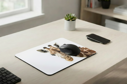 Giraffe Close-Up Mouse Mat 28x20cm – Wildlife Animal Desk Mouse Pad Non-Slip