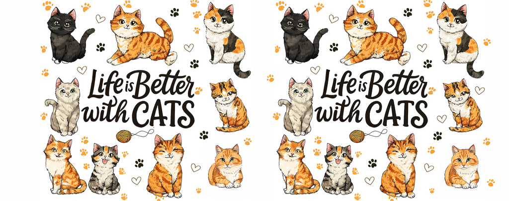 Life Is Better with Cats Ceramic Mug 11oz Cat Lover Coffee Cup Hand Wash