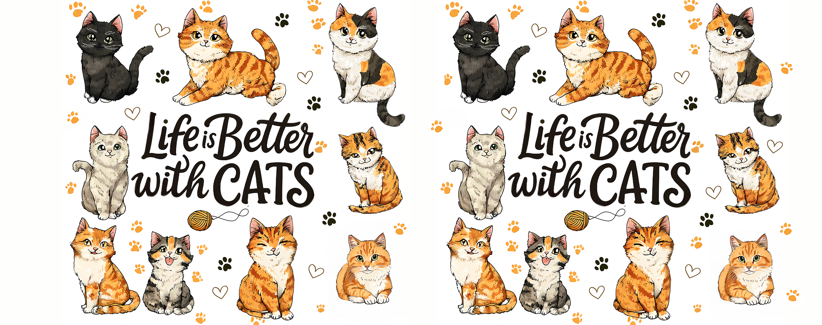 Life Is Better with Cats Ceramic Mug 11oz Cat Lover Coffee Cup Hand Wash