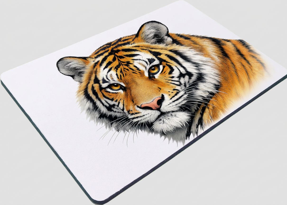 Tiger Mouse Mat 28x20cm Non-Slip Mousepad Wildlife Desk Gaming Animal Gift